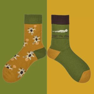 Chaussette dépareillée femme chat
