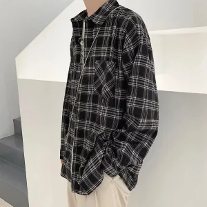 Chemise Ample Homme Noir