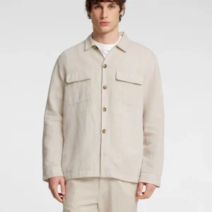 SLH-LEROY LINEN BLEND OVERSHIRT LS NOOS
