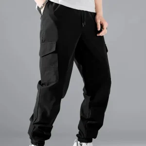 Jogging cargo noir homme