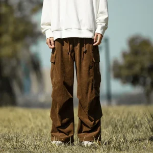Brown corduroy cargo pants