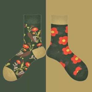 Chaussette dépareillée femme vert
