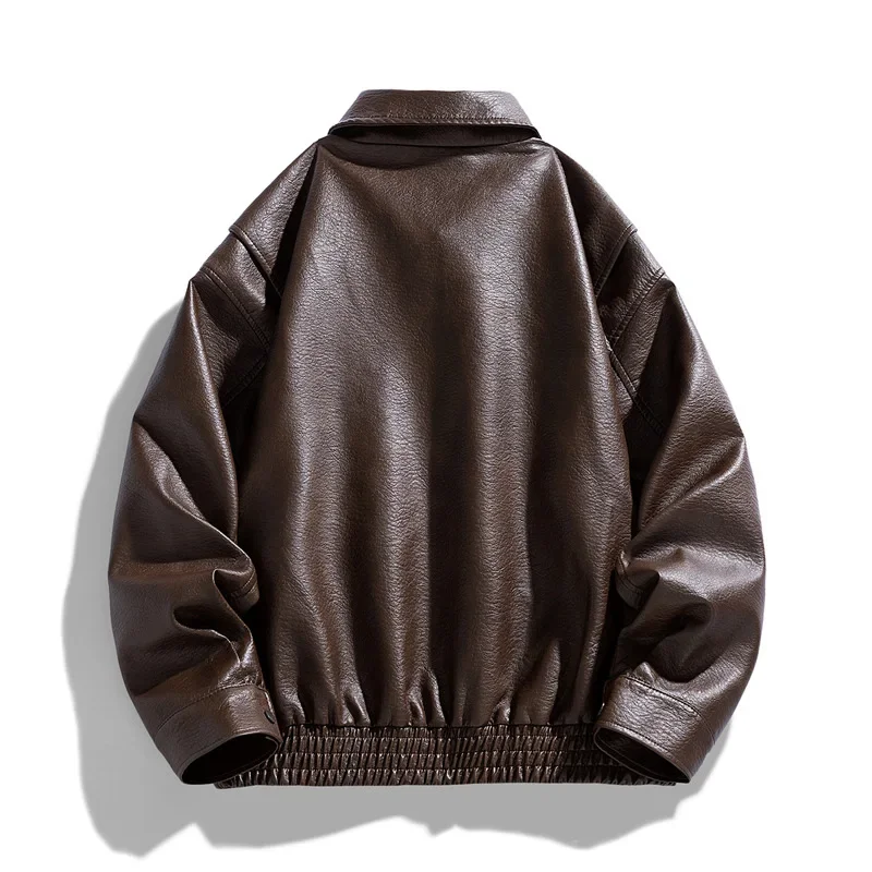 Blouson En Cuir Oversize Homme – Image 4