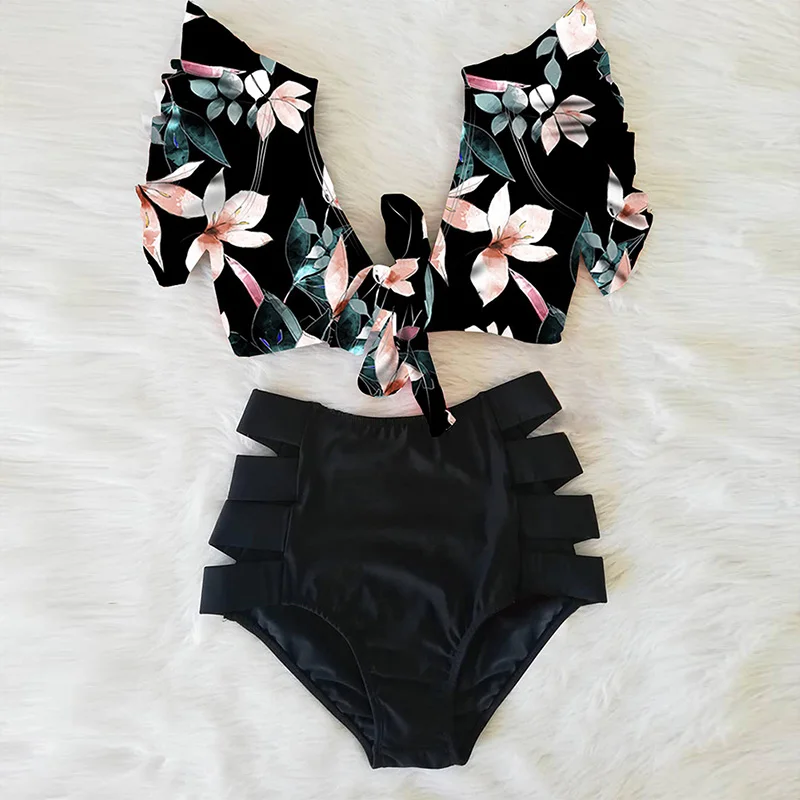 Sexy bikinis deux pièces maillot de bain noir – Image 2