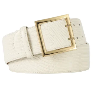 Ceinture Large Blanche Cuir Femme