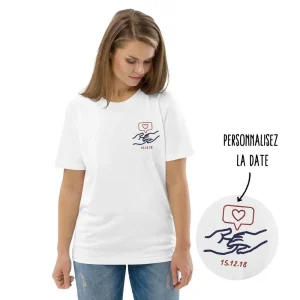 T-shirt Date rencontre couple personnalisé brodé