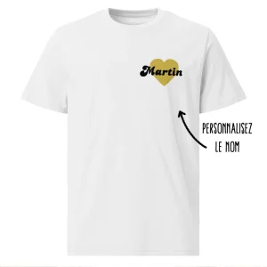 T-shirt coeur personnalisé prénom