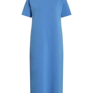 VISIFFI O-NECK S/S MIDI DRESS/PB