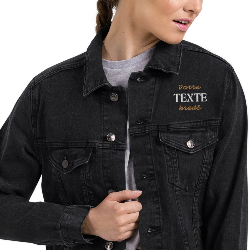 Veste jean personnalisée brodée unisexe