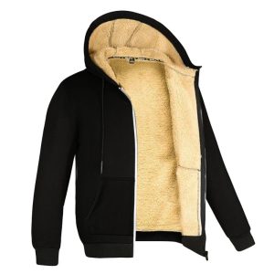 Veste Polaire Homme à Capuche Doublée Sherpa