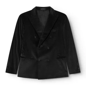 AD 152 - Veste croisée en velours côtelé cachemire noir