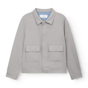 AD 178 - Blouson en Laine Mérinos Gris Beige