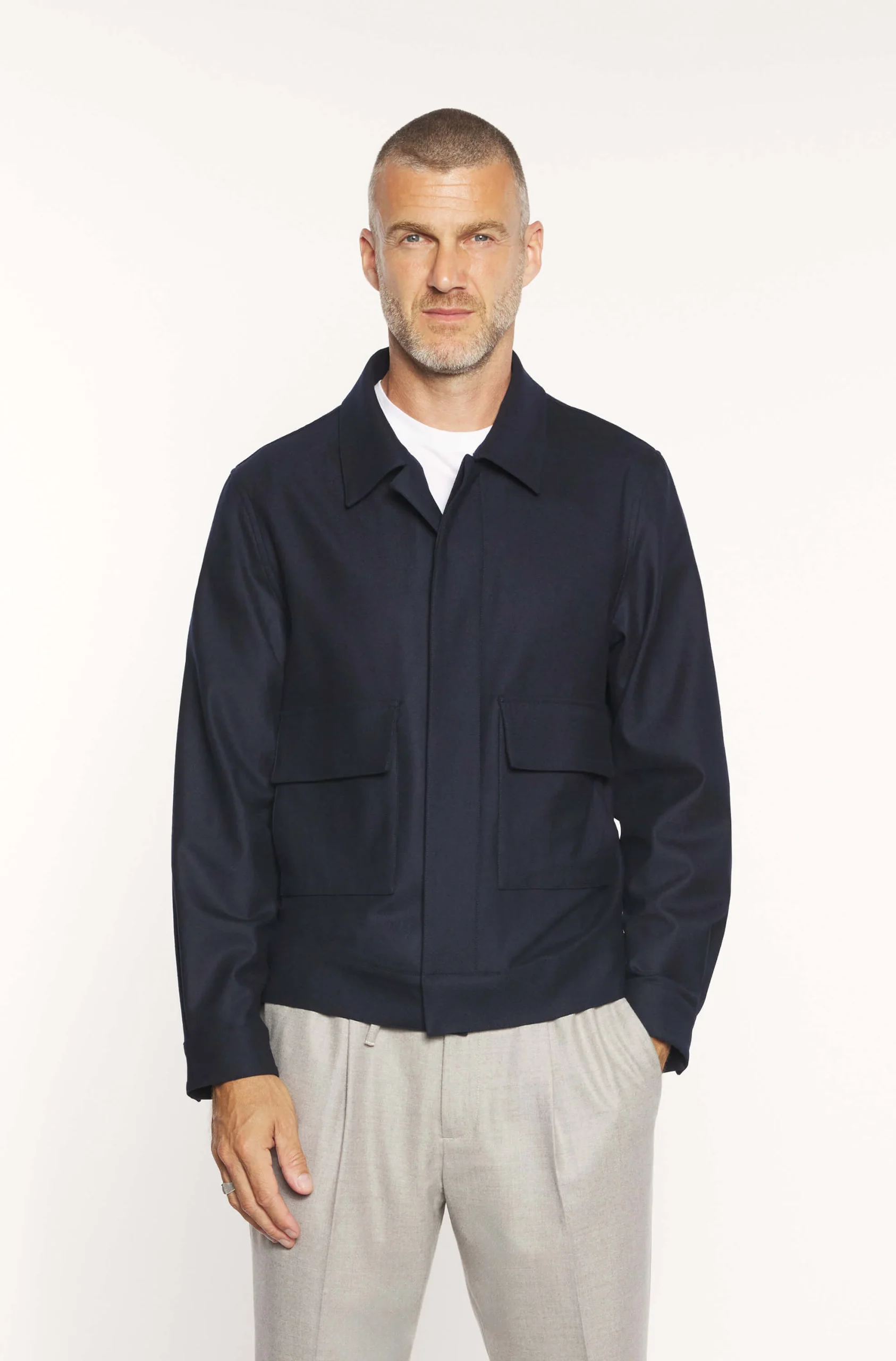 AD 178 - Blouson en Laine Mérinos Bleu Marine – Image 2