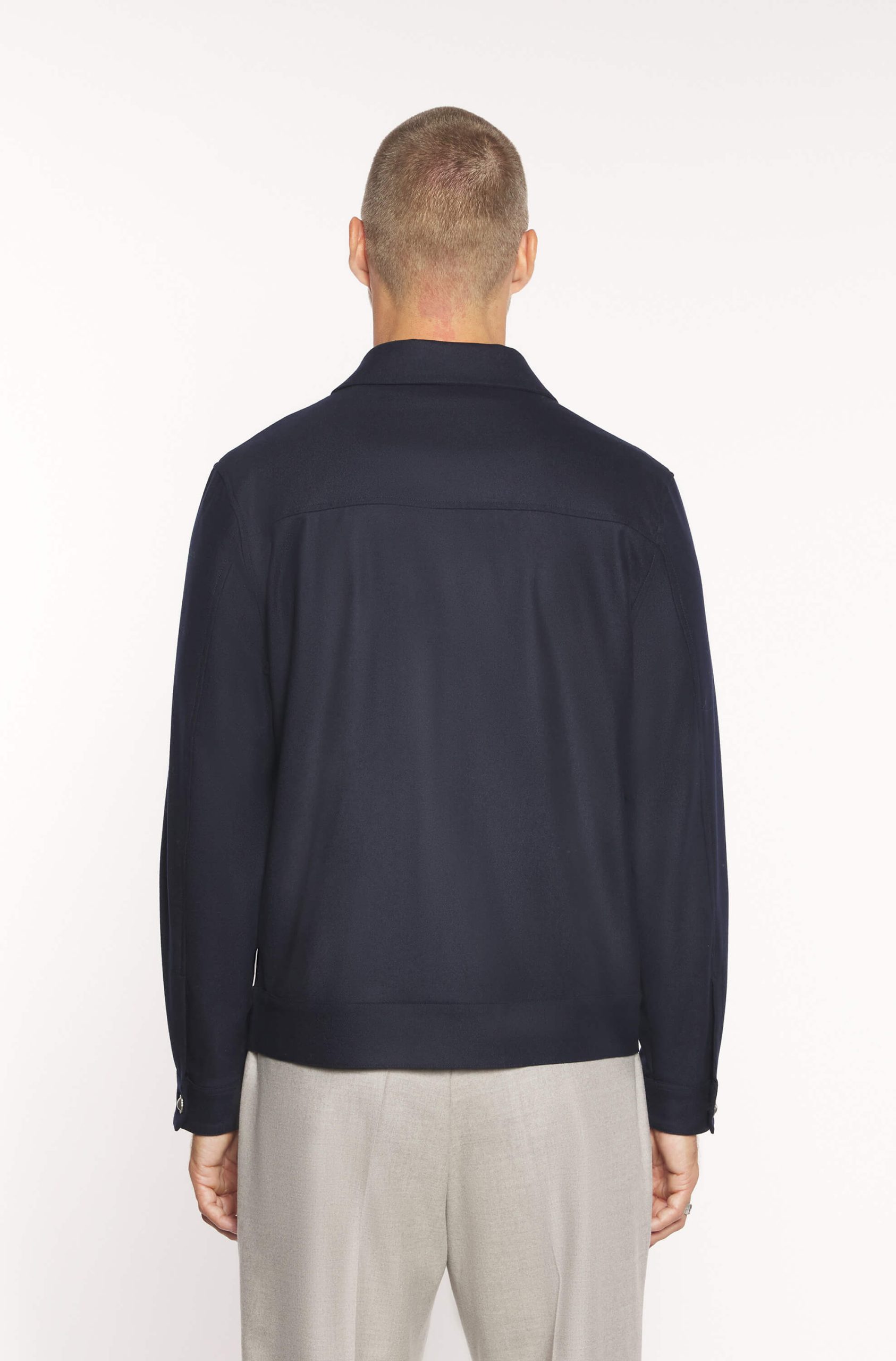 AD 178 - Blouson en Laine Mérinos Bleu Marine – Image 3