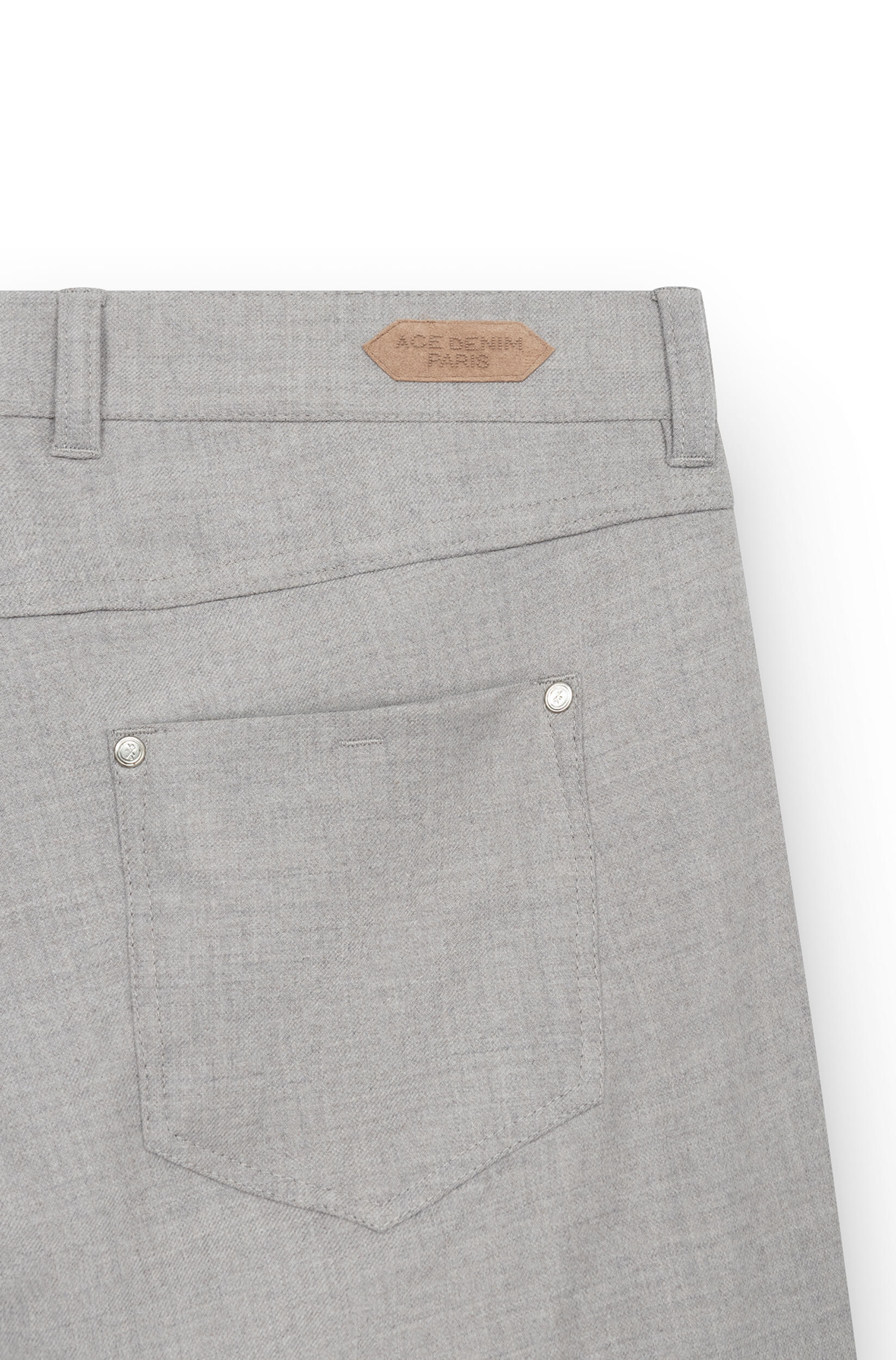 AD 45 - Pantalon en Flanelle de Laine Gris Beige – Image 3