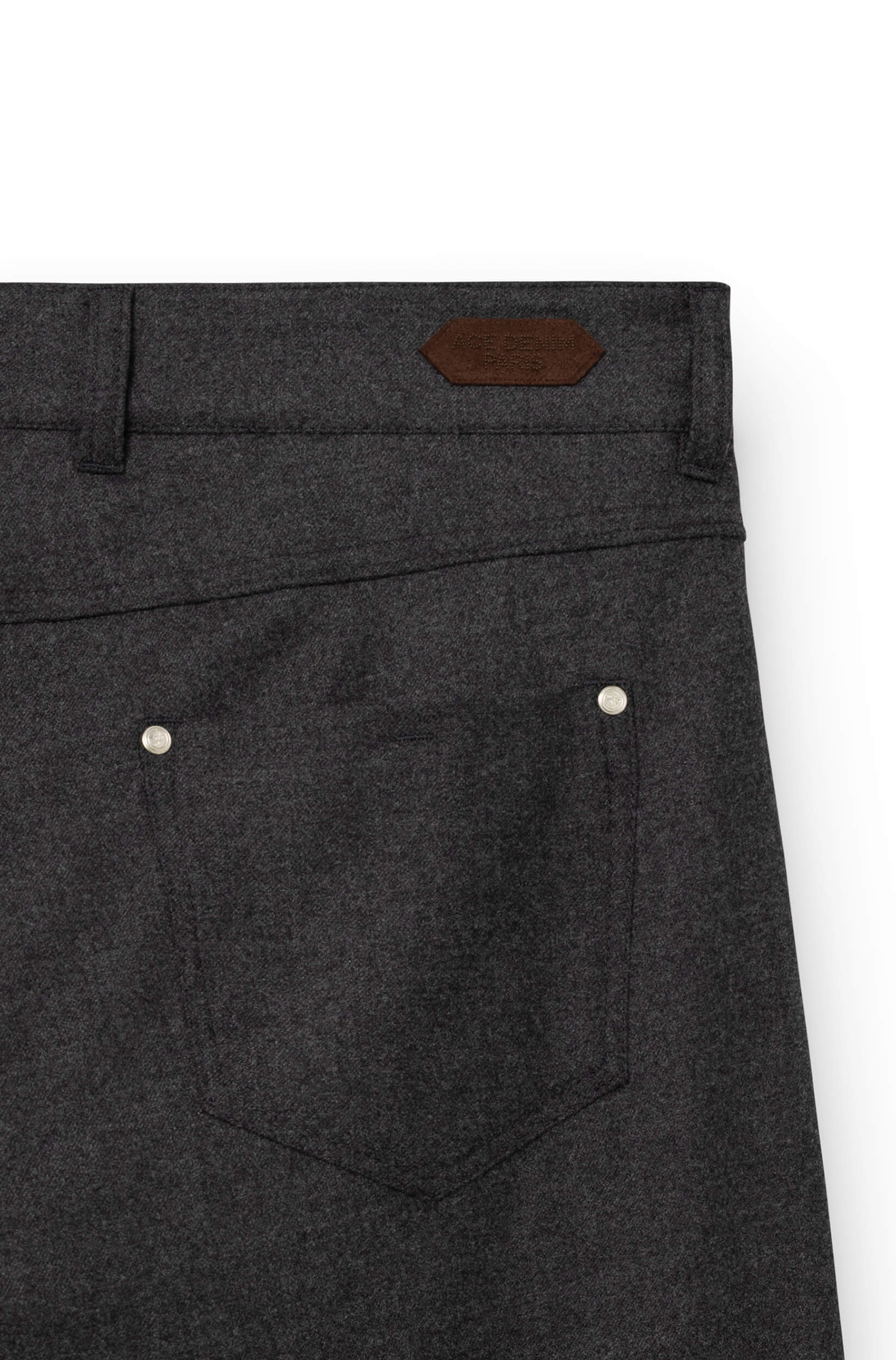 AD 45 - Pantalon en Flanelle de Laine Gris Foncé – Image 5
