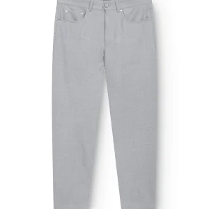 AD 45 - Pantalon en Flanelle de Laine Gris Clair