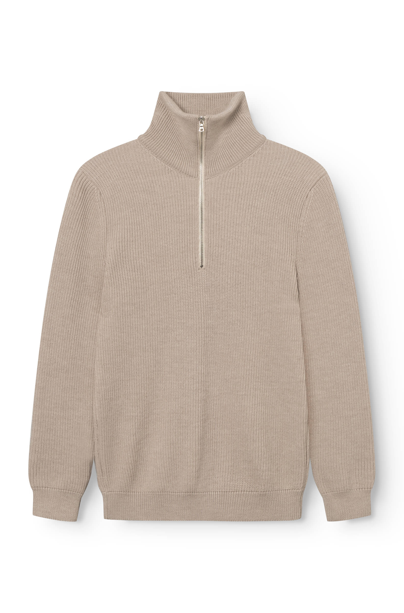 AD 198 - Pull à Col Zippé en laine Beige – Image 4