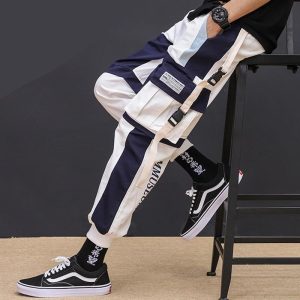 Pantalon cargo homme blanc / bleu ” San Antonio ”