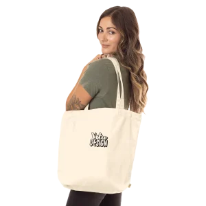 Sac brodé personnalisé fourre-tout bio à longues anses