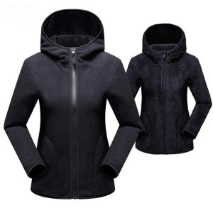 Gilet polaire femme chaud à capuche et réversible