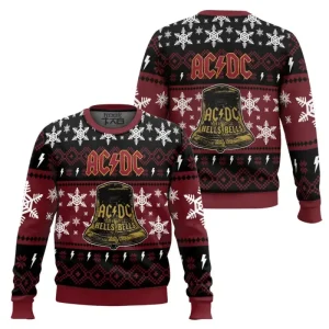 Pull de Noël moche ACDC Rock