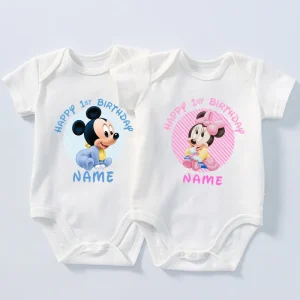 Body personnalisé prénom bébé Mickey Minnie