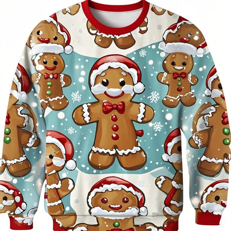Sweat 3D Noël petit biscuit unisexe