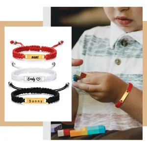Bracelet prénom personnalisé gravé pour enfant