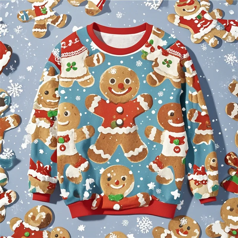 Sweat 3D Noël petit biscuit unisexe – Image 5