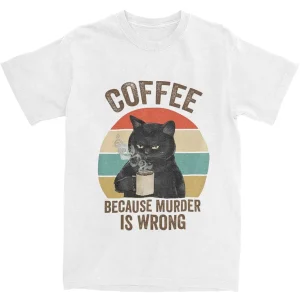 T-shirt drôle chat grincheux café