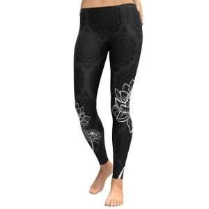 Legging Yoga motifs fleurs