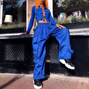 Pantalon cargo femme ensemble fuselée