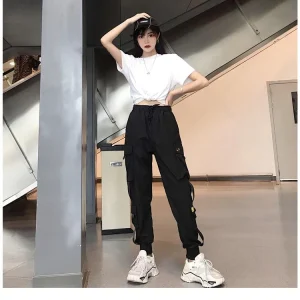 Pantalon cargo femme mode coréenne