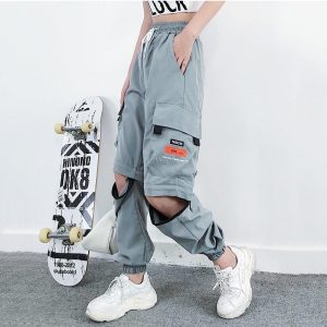 Pantalon cargo femme pokets à fermeture éclair