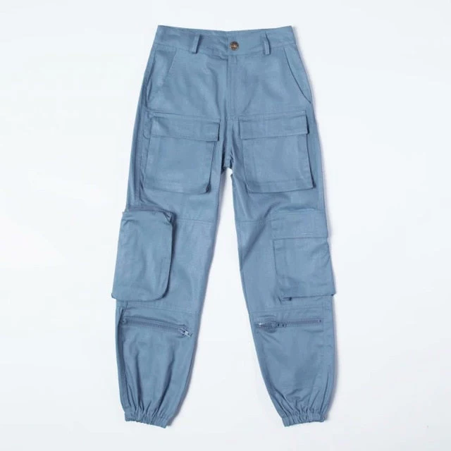 Pantalon cargo femme orange à grosses poches – Image 7