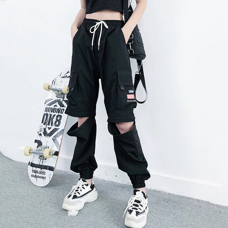 Pantalon cargo femme pokets à fermeture éclair – Image 5