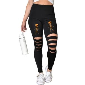 Legging fantaisie troué squelette