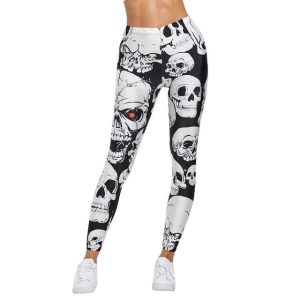 Legging tête de mort yeux rouges