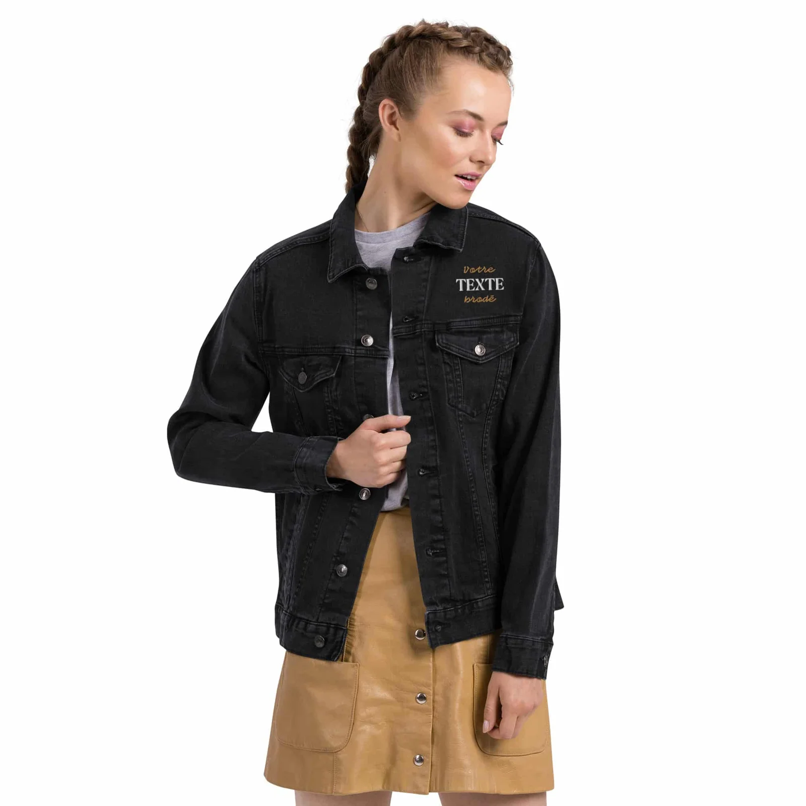 Veste jean personnalisée brodée unisexe – Image 5