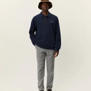 Ben Polo Piqué Sweatshirt - DARK NAVY